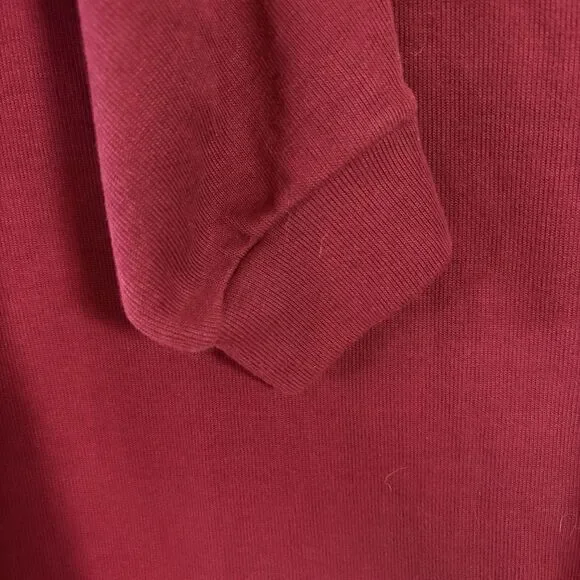 Vinatge 90s Sauce by Berne Burgandy 3-Button Pullover with Denim Collar Size XL - Picture 2 of 5